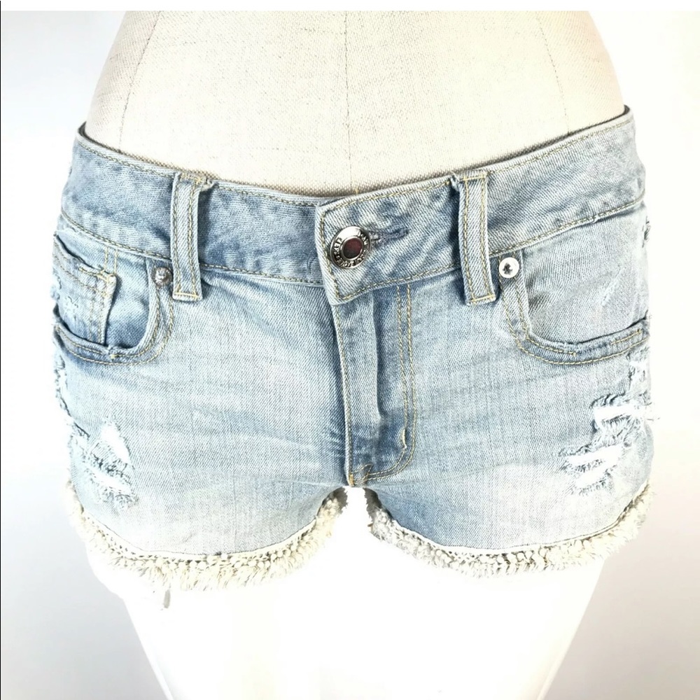 American eagle stretch shortie distressed